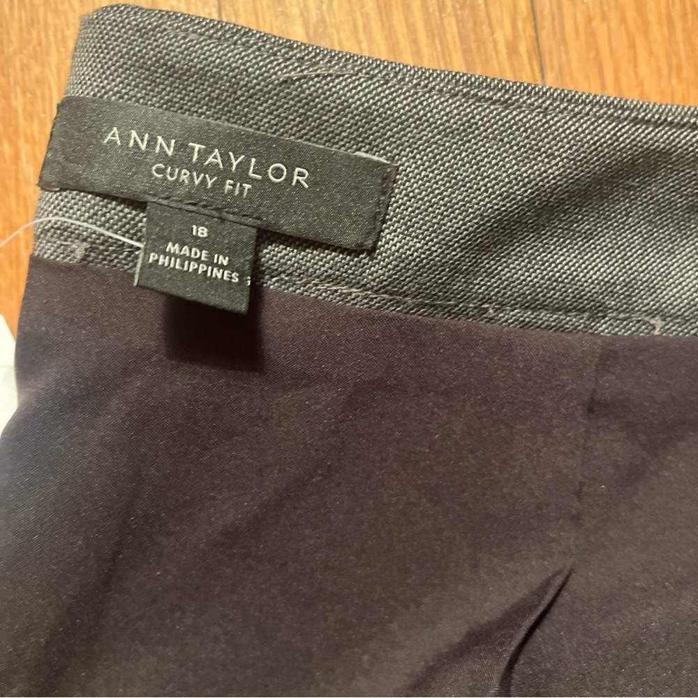 Ann Taylor Black Curvy Fit Skirt with Textured Waistband